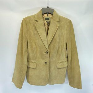 100% Leather Suede Jacket / Banana Republic / 12 Petite